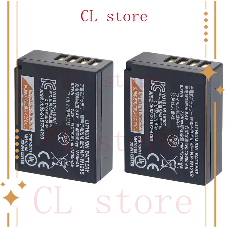 2pcs Original NP-W126S Camera Battery for Fujifilm Fuji X-H1 X-PRO3 X-PRO2 X-T3 X-T2 X-T30 X-T20 X-T200 X-E3 X-E2 X-A5 X-A3