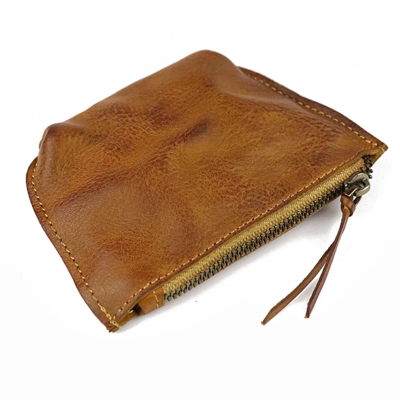 

Small Coin Purse Simple Style Solid Zipper Mini Bags Watch Earphone Holder Cards Case Women Genuine Cow Leather Change Wallets