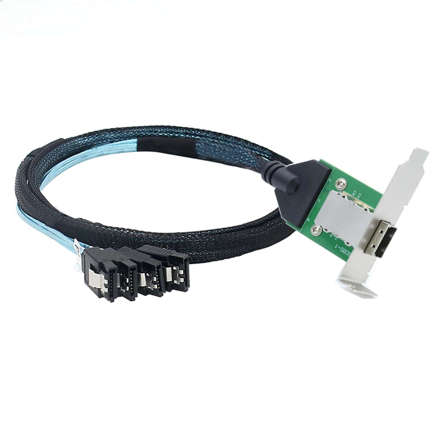 Mini SAS SFF-8088 HD 26Pin メスヘッドから 180 度 4 * SATA 高速サーバーケーブル長 0.5 メートル