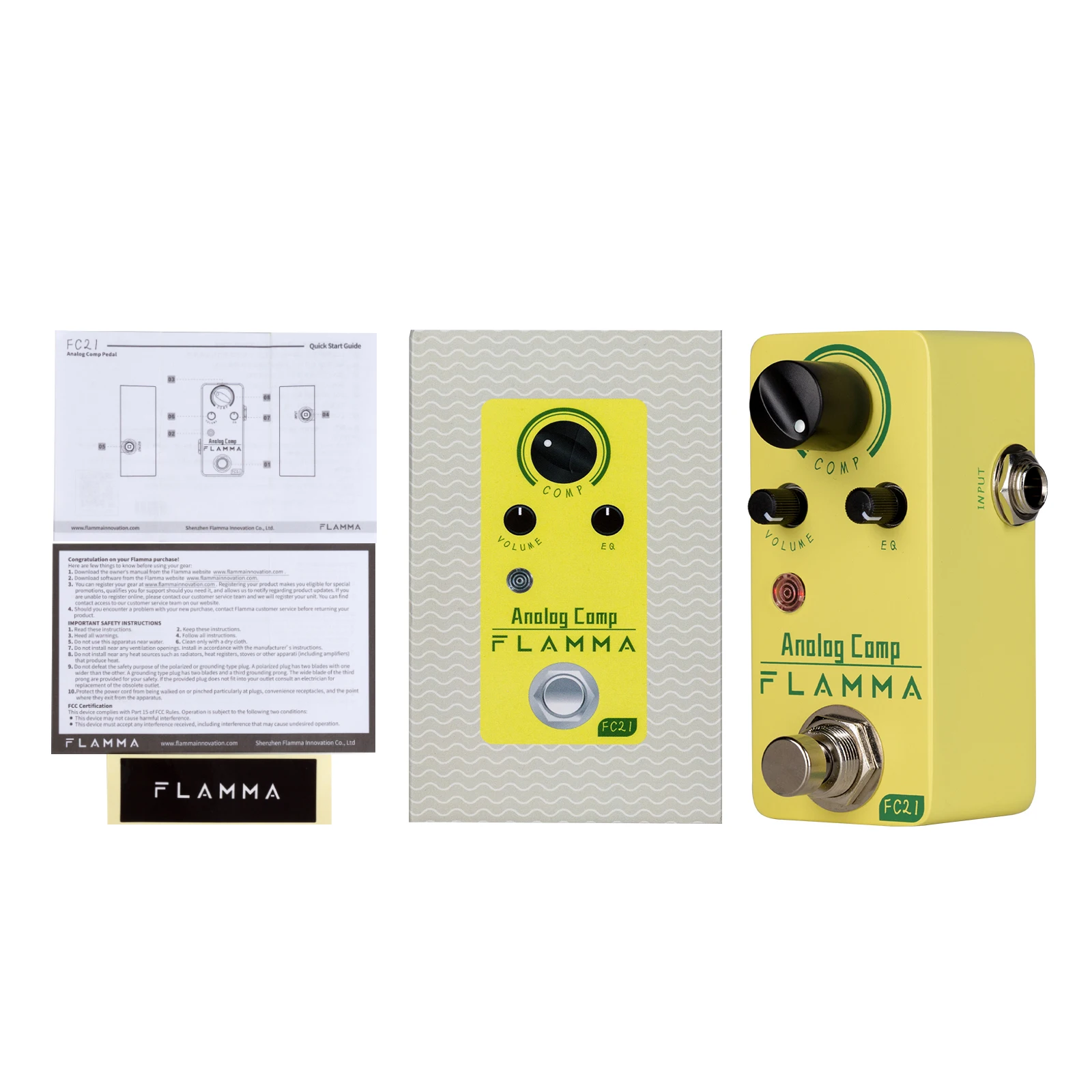 FLAMMA FC21 Guitar Effects Compress Pedal with Smooth Attack and Decay True Bypass Circuit