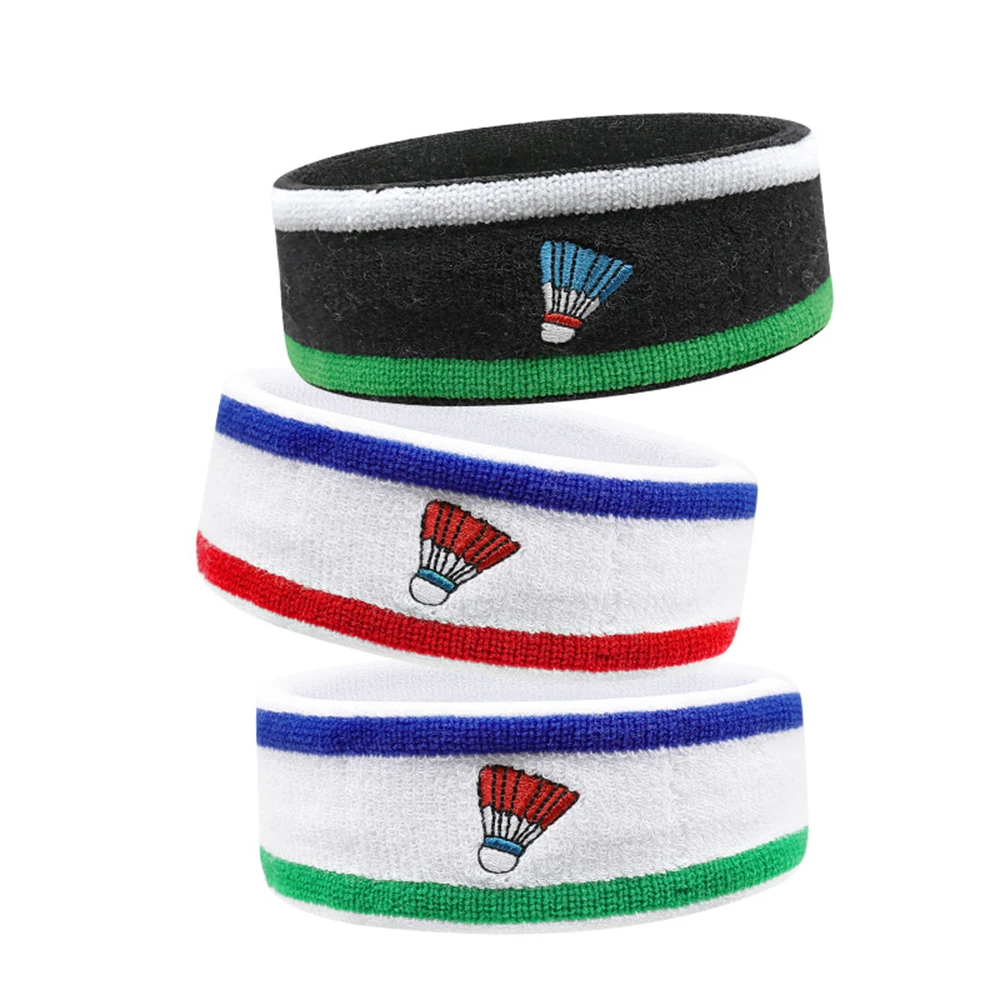 Badminton Headband Cotton Men\'s and Women\'s Tennis Sweat Absorbing and Anti Sweating Strap Running Sweat Wiping Strap Headband