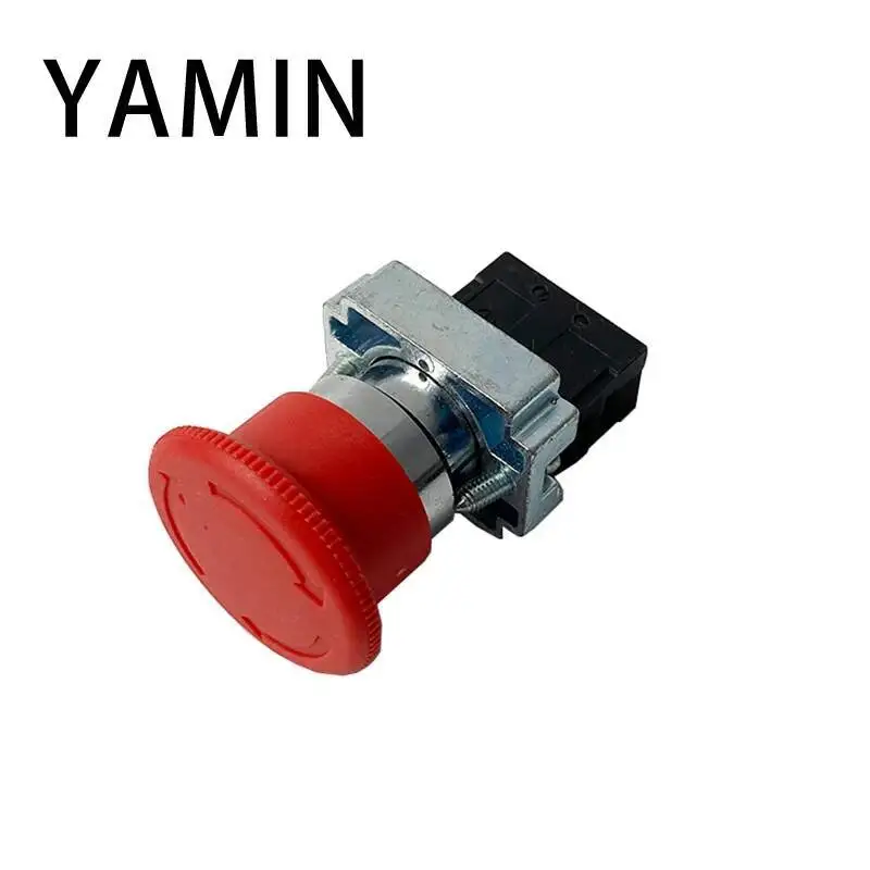 5 Buah Kepala Jamur Merah Saklar Tombol Tekan 600V 10A 22Mm Daya Darurat 1NC (ZB2) XB2-BS542