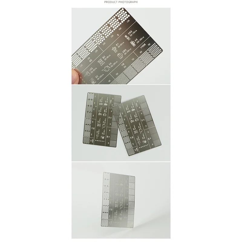 

-A25M Stainless Steel Coffee Reference Card Metal Coffee Size Ruler Professional Coffee Bean Grinder Accessories