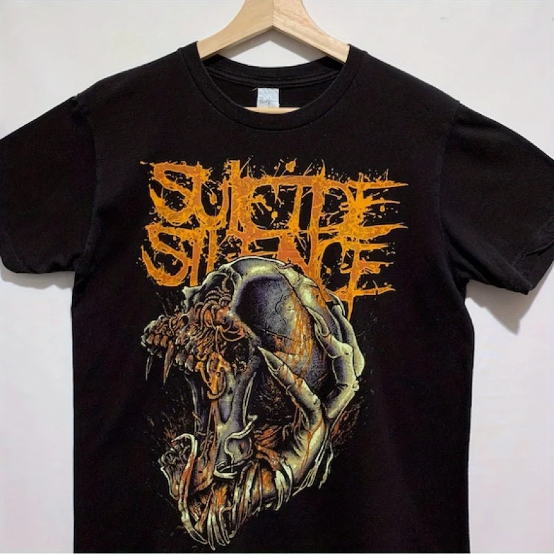 

Футболка в стиле хип-хоп в стиле ретро, бесшумная футболка Death Nuclear Metal Band, новая летняя модная ретро-модная мужская и женская уличная одежда