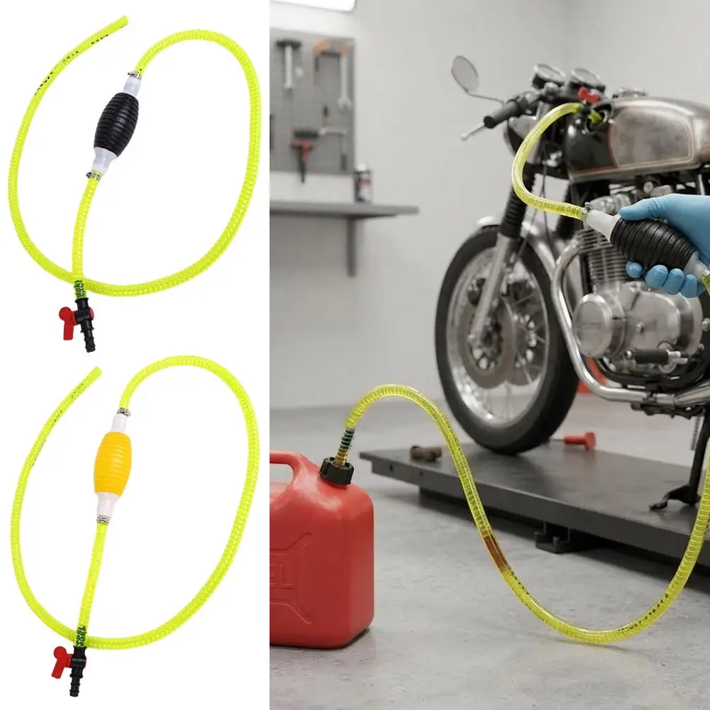 Portable Siphon Pump with Control Valve, Manual Liquid Transfer Pump for Oil, Water, Fish Tank, Emergency Fuel Transfer