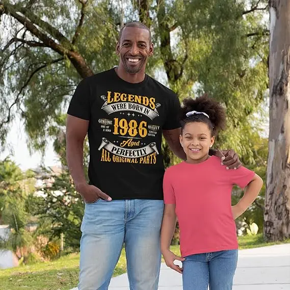 2026 New Fashion 40th Birthday Novelty Gift T-Shirt Legends Were Born in 1986 Vintage Awesome Saying Tee Fathers Day Men Apparel