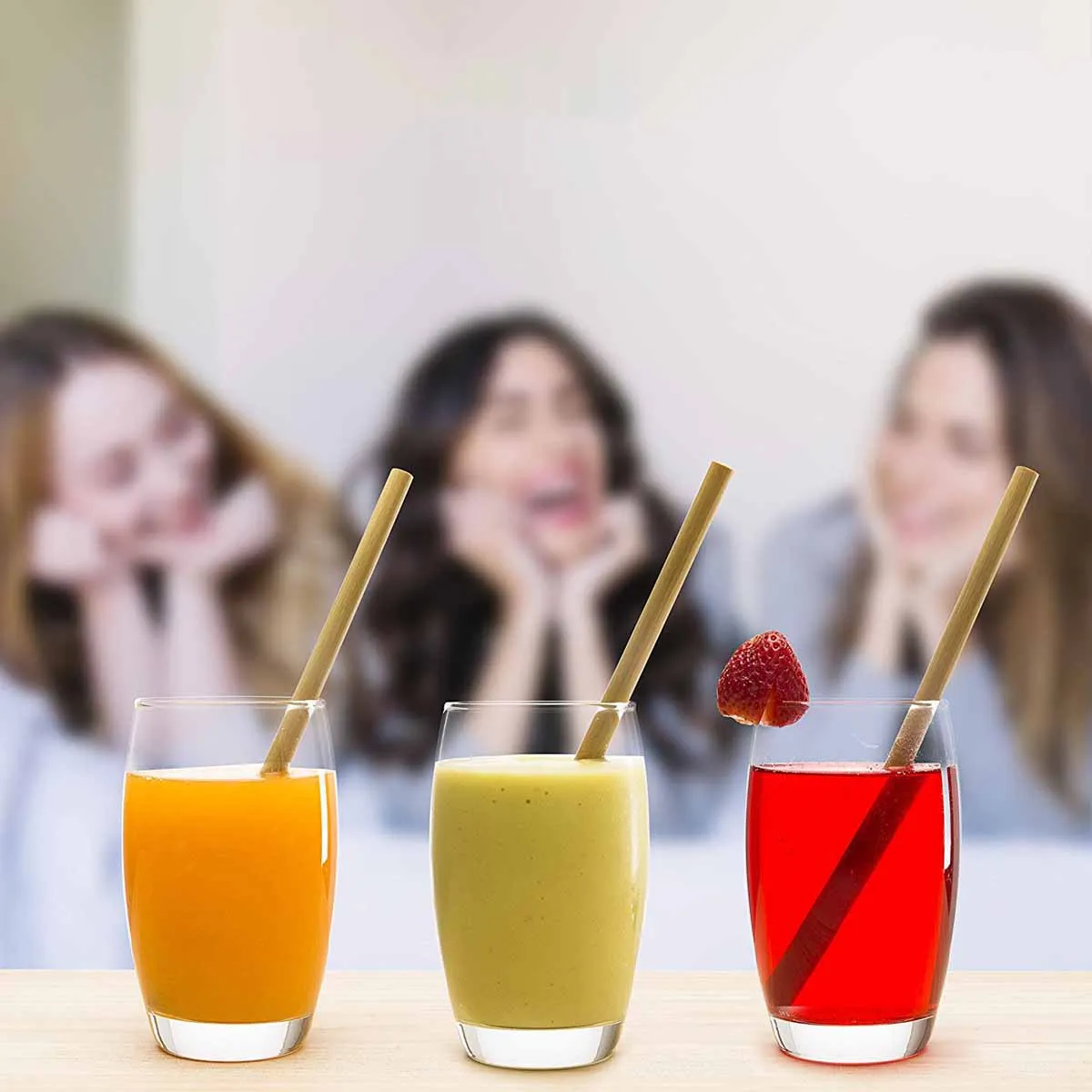 

11pcs Bamboo Straws Set Reusable Biodegradable Drinking Straws with 2 Brushes for Eco Friendly Daily Use