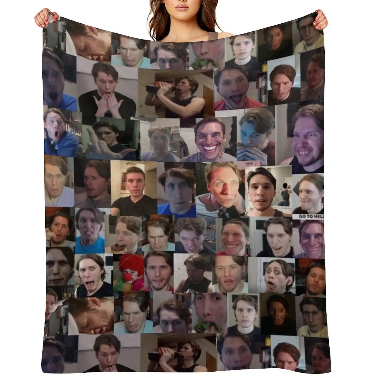 

Jerma Collage Throw Blanket Soft Beds Comforter Thermal Vintage Blankets