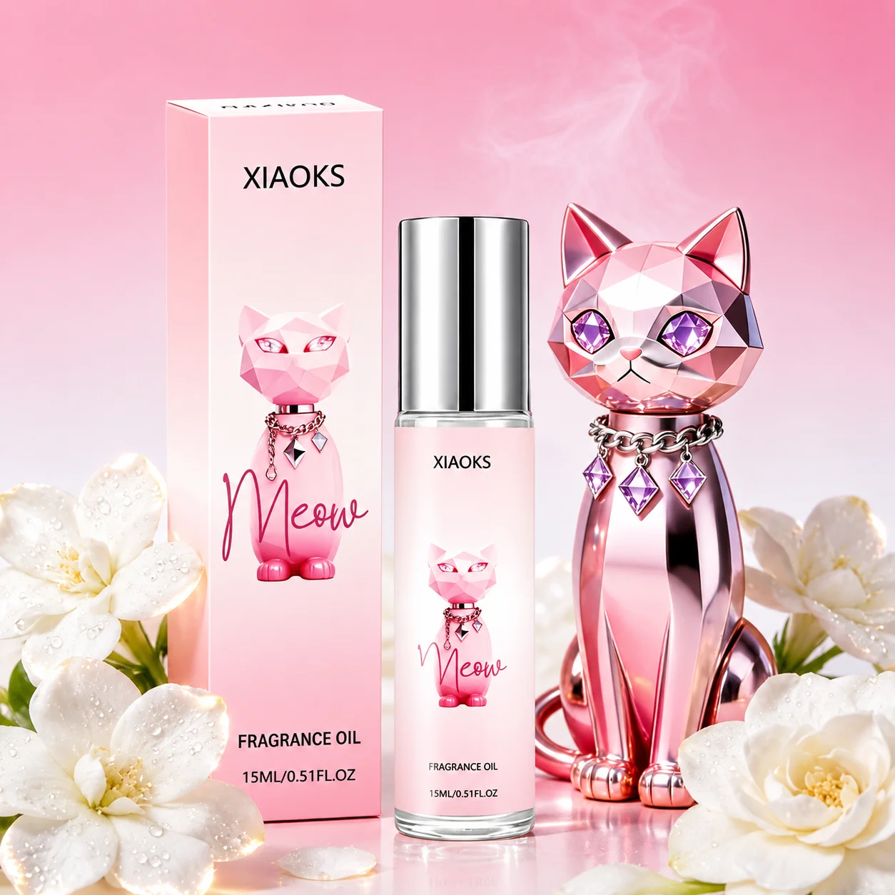 Perfume de Jazmín y Gardenia para Mujer, Fragancia Floral Natural y Elegante, Refrescante y No Grasosa, Dura 72 Horas, Tiene una Alta Tasa de Recompra Ingredientes de Perfume Seleccionados, Sin Alcohol, Suaves y No Irritantes, Aptos para Todo Tipo de Piel