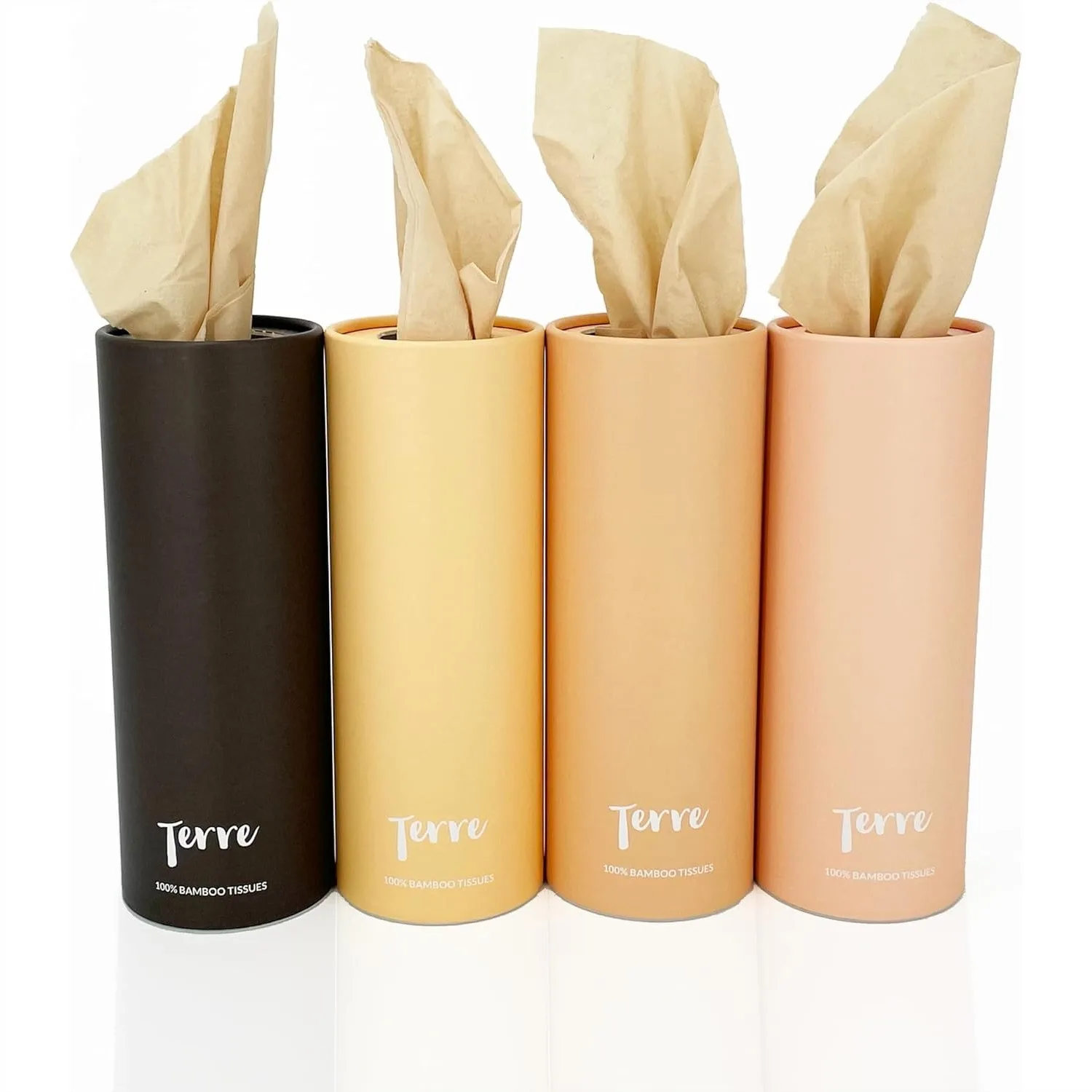 

Bamboo Car Cylinder Tissues 3-Ply Unbleached Refillable 4 Pack 200 Sheets Tree-Free Sustainable