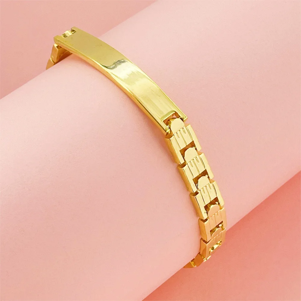 

Luxury 24K 9999 Pure Gold real gold Bracelet 6MM light bridge bracelet