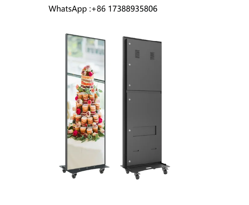 Full Color Totem Portable P2.5 P3 P4 Outdoor LED Poster Floor Stand Advertising Display HDR10 8K Waterproof Sunlight Readable