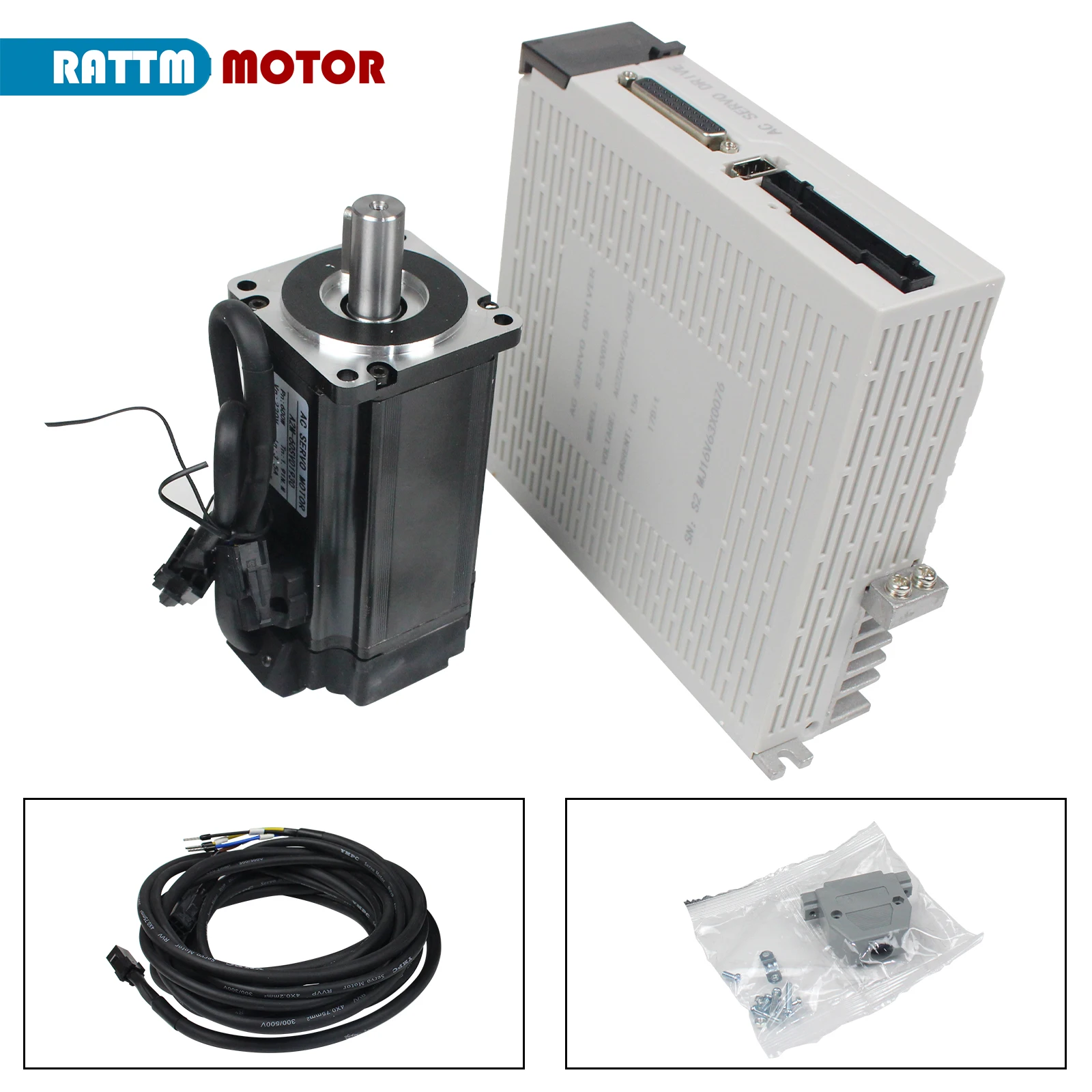 【Magnetic Encoder】60 80 Motor CNC Kit 400W 600W 750W 1000W 1KW 220V AC Servo Stepper Motor Driver For CNC Engraver