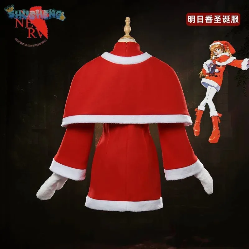 

COSda@Ayanami Rei Asuka Langley Soryu anime Eva cosplay costume Christmas red winter warmth dress Party sweet woman new uniform
