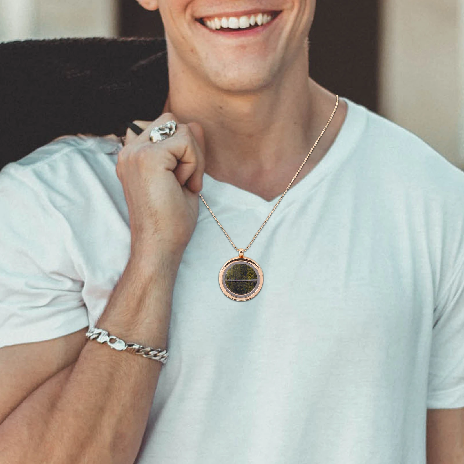 

OATIPHO Round Bezel Tray for Jewelry Making Stainless Steel Pendant Craft Kit with Glass Blank Resin Supply