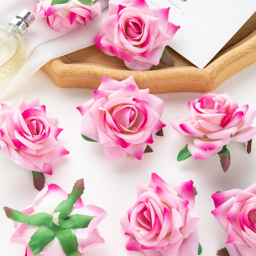10 Stück künstliche Blumen für Sammelalbum, Neujahrsdekoration, Hochzeit, Outdoor, Garten, Weihnachten, Zuhause, Pralinenschachtel, Flanell, gerollte Rosen – Detail 16