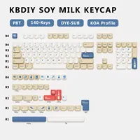 KBDiy GMK SoyMilk Korean Keycap Custom PBT KOA Profile MAC Keycaps for Mechanical Gaming Keyboard 140 Keys Cap for GMK67 K500