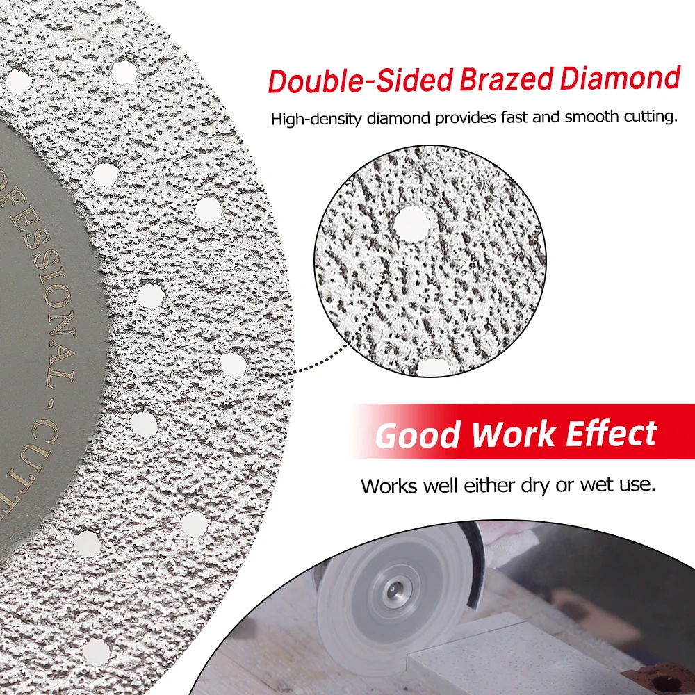 DT-DIATOOL 2pcs Dia 100/115/125mm 5/8-11 Flange​ Double Sided Diamond Cutting Disc & Grinding Wheel Fast Cut Shape Grind Stone