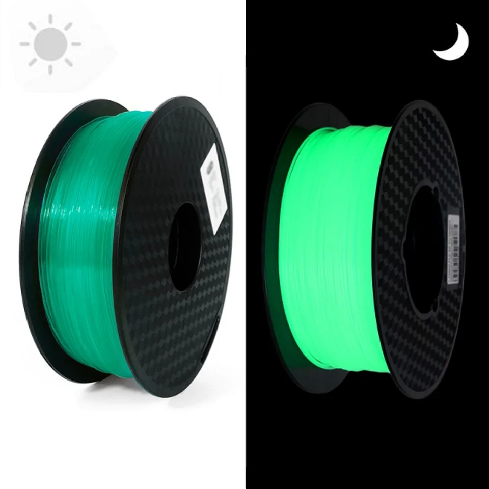 

Светящаяся в темноте PETG-нить (филамент) 1 кг/500 г/250 г/200 г, 1,75 мм, для 3D-принтеров, высокопрочная, прозрачная, сине-зеленая