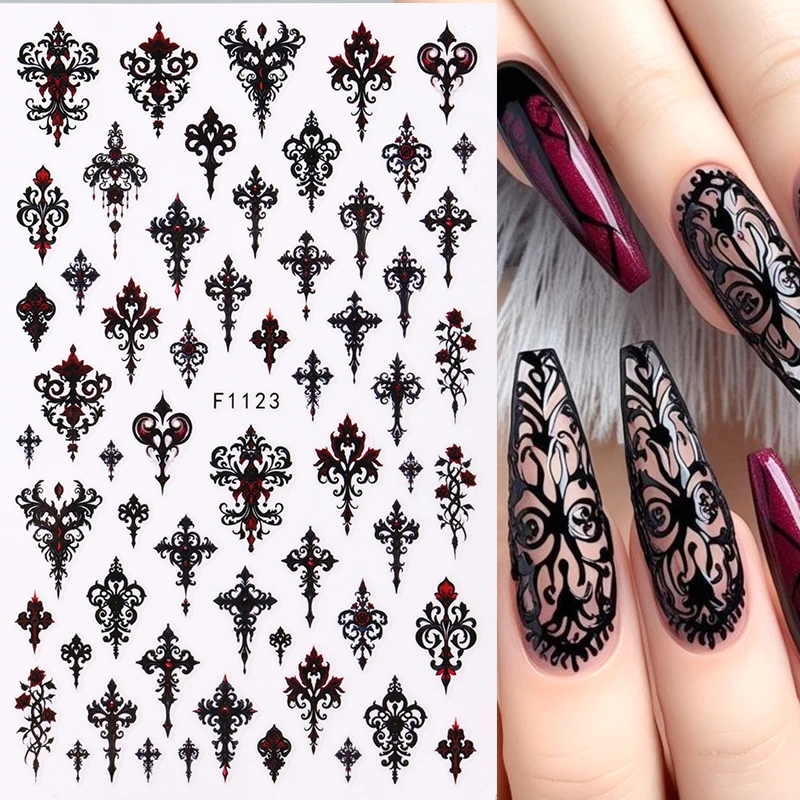 Autocollants noirs gothiques p - Nail Art Gothic avis et prix