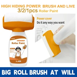 Wall Repair Roller Paint White Water-Based Latex Paint With Roller Brush For Living Room Kitchen Tool DIY House Wall Renovation