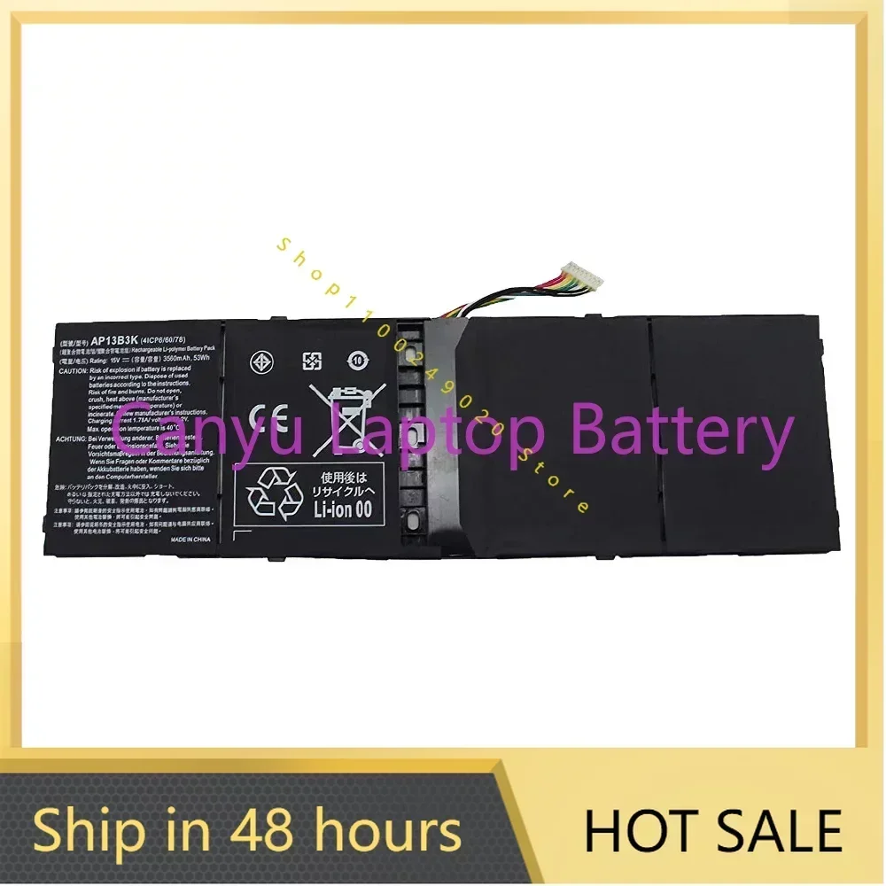 

2024 AP13B3K для Acer Aspire V5 R7 V5-572G V5-573G V5-472G V5-473G V5-552G M5-583P V5-572P R7-571 AP13B8K 53Wh аккумулятор для ноутбука
