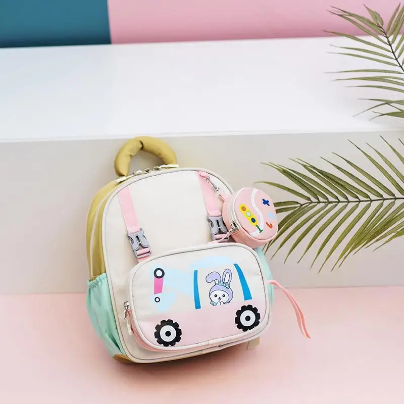 Sun 8 Fashion Casual Backpack Three Piece Set Cartoon Print Lightweight Backpack For Daily Travel Multi Pocket Adjustable Strap