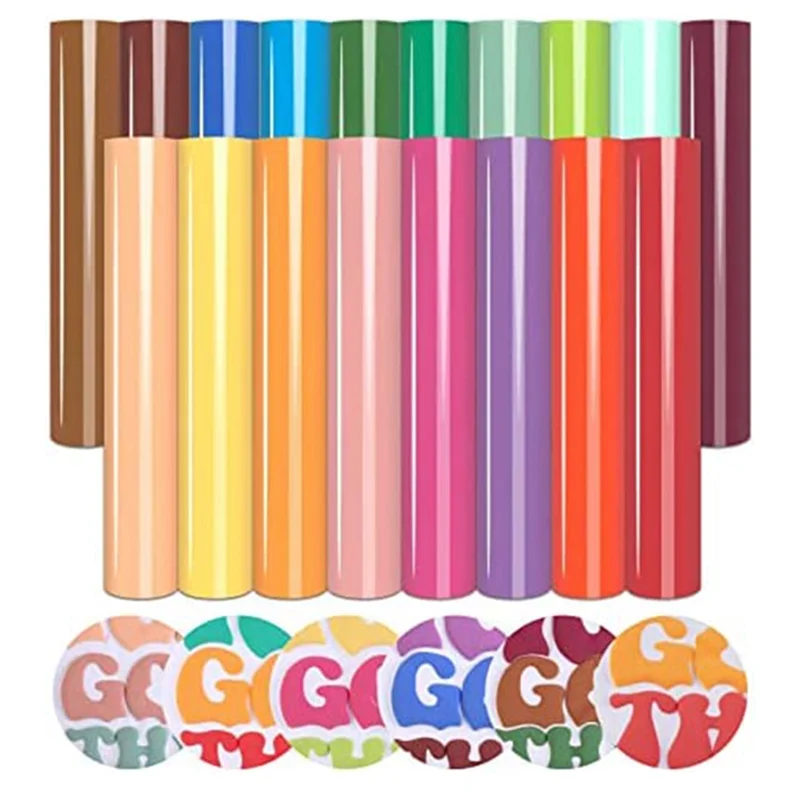 Puff Vinyl Heat Transfer - 18 arkuszy 12 x 10 cali 3D Puff HTV Winylu termotransferowe do koszulek DIY Kompatybilny