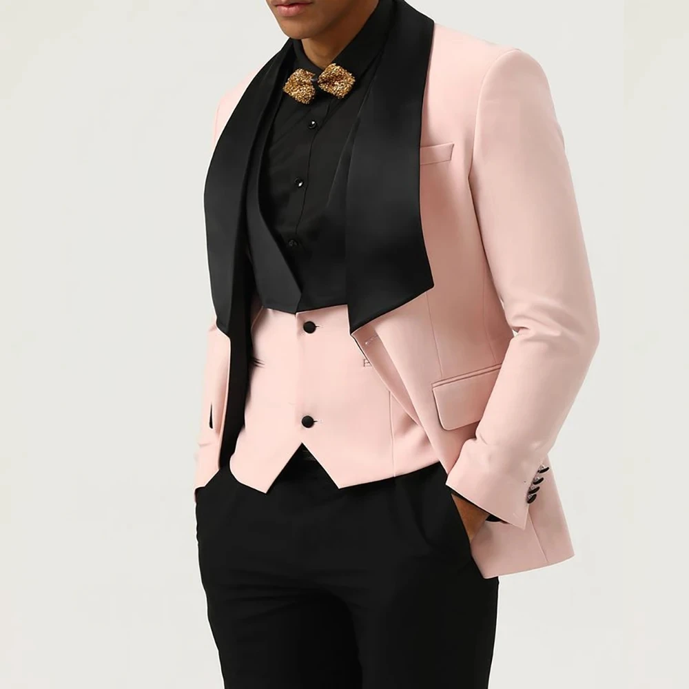 

Wedding Men's Suits 3 Piece Jacket Pants Vest Luxury Single Breasted Shawl Lapel Formal Party Groom Male Clothing Full Sets