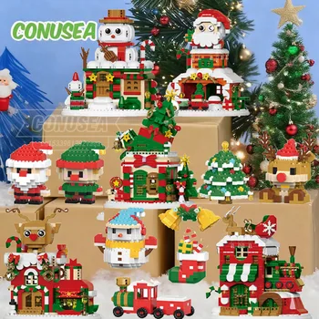 คริสต์มาสของขวัญ Micro Building Block Series Santa Claus Rei...