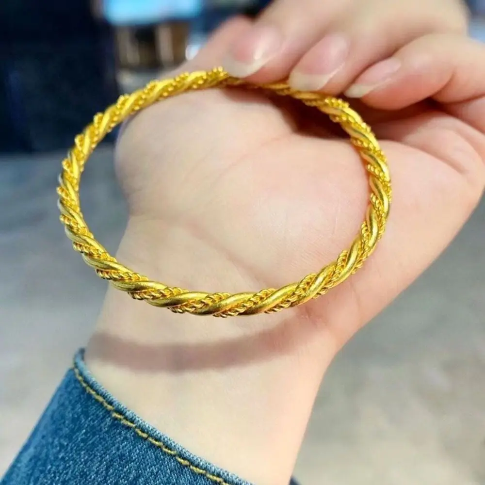 Presente criativo pulseira de torção de cobre elegante pulseira de ouro personalizada acessórios de joias simples