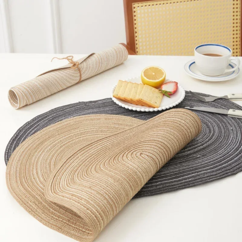 50*35CM Fashionable Dining Table Patio Mats Oval Braided Table Place Mats Pad Farmhouse Decor Kitchen Accessories