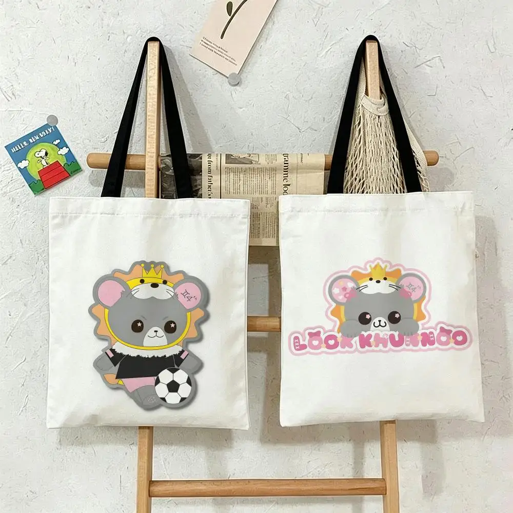 Cartoon L-LOOK KHUNNOO Aufbewahrungstaschen eignen sich für Schule, Einkaufen, Reisen, Arbeit und Lebensmitteleinkäufe.