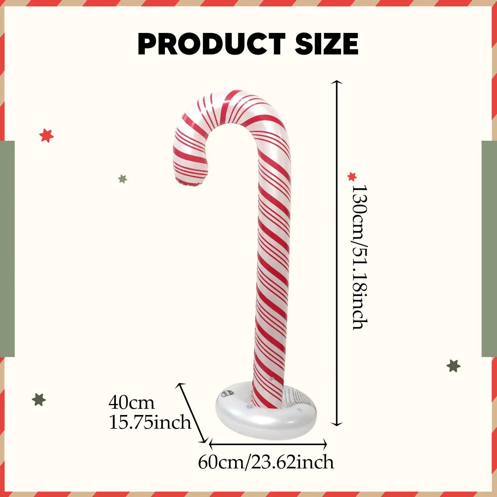 Christmas Inflatable Candy Cane Blow up Candy Cane Multifunctional Christmas Decoration for New Year Indoor Outdoor Holiday