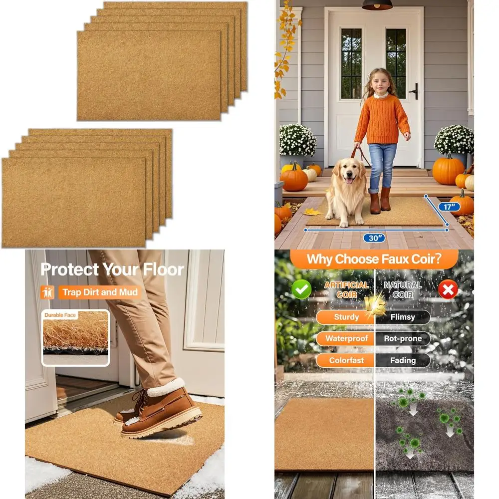 

Eco-Friendly Coir Door Mat: Durable Outdoor-Friendly Mat for Home Entrance - Plain Blank Mats for Customization