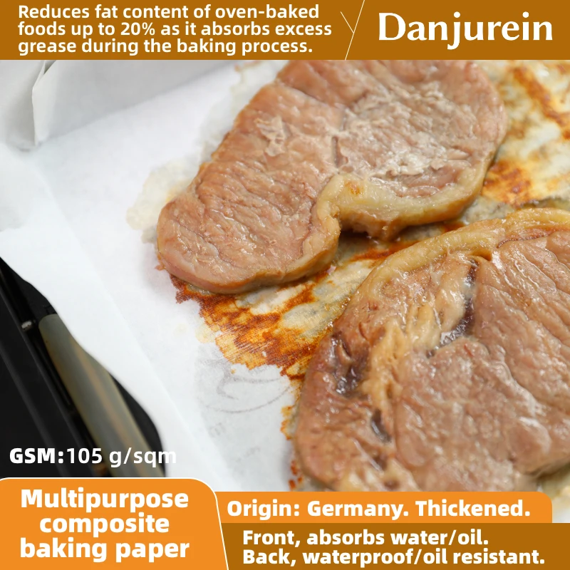 

Origin: Germany, Composite oil absorbing baking paper Parchment Paper for Baking, Cooking, Grilling, Air Fryer,Food Packaging