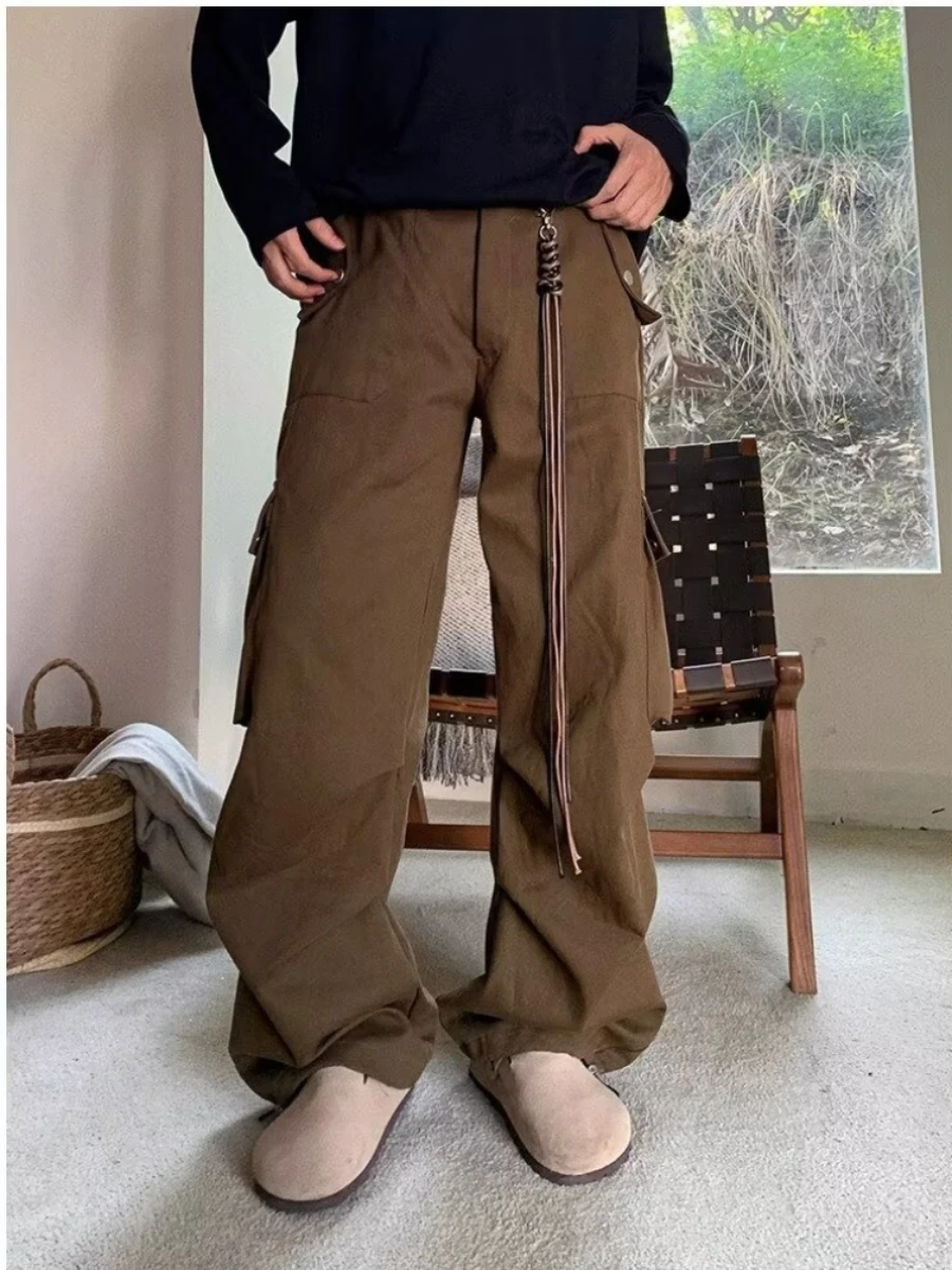 HOUZHOU Wide Cargo Pants Men Baggy Oversize Cargo Trousers Male Oversize Loose Casual Streetwear Hip Hop Pocket Spring