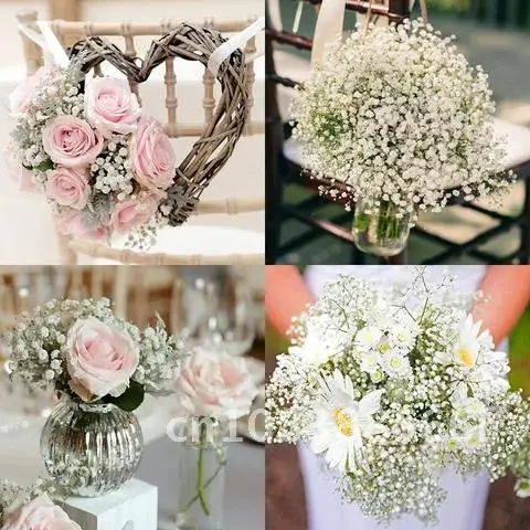 

Fake Flower Gypsophila Wedding Decor Artificial Babies Breath DIY Wedding Flowers Bridal Bouquets Hanging Chair Home Decorative