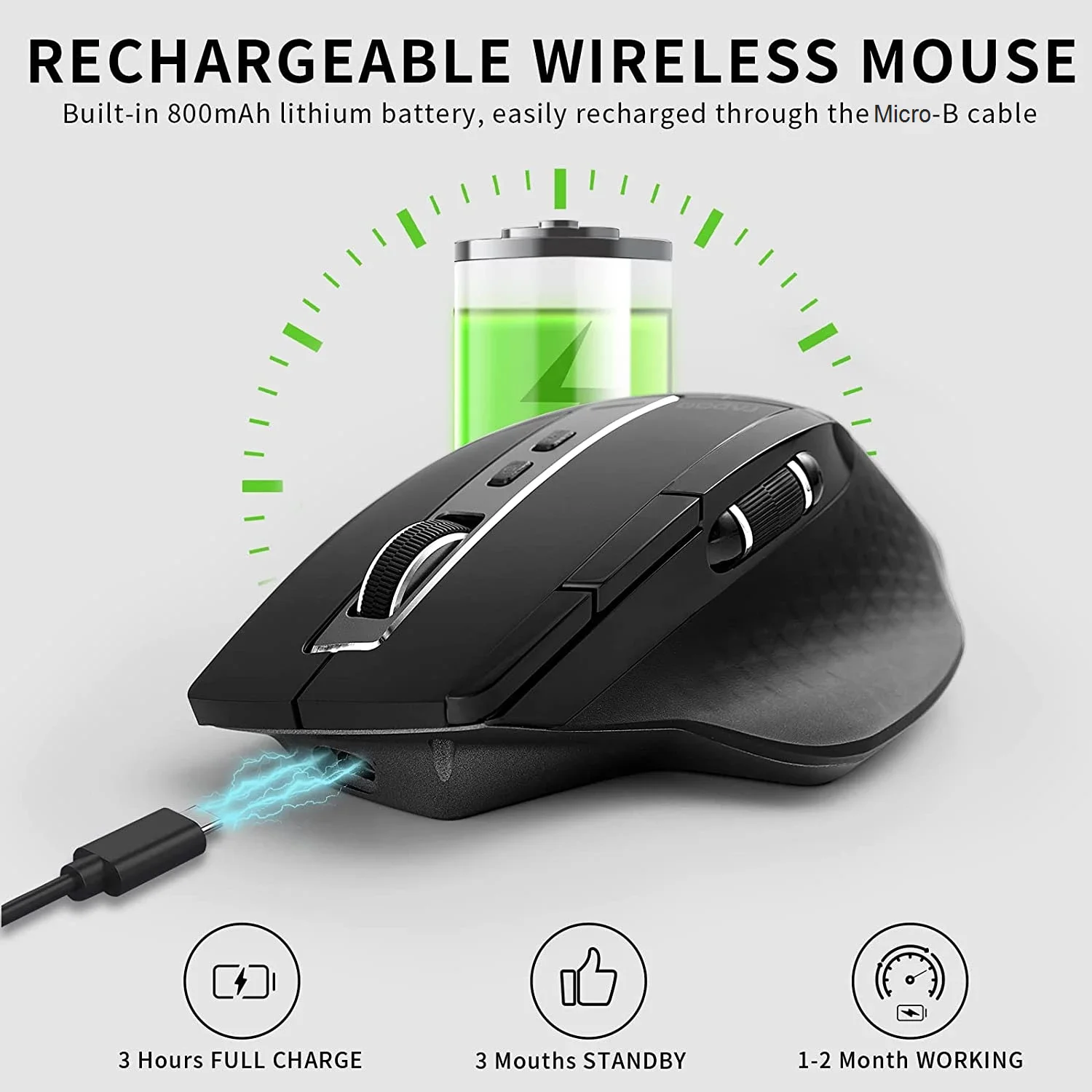 Rapoo MT750L/MT750S Multi-mode Rechargeable Wireless Mouse Ergonomic 3200DPI Bluetooth Mouse Support Up to 4 Device Gaming Mouse