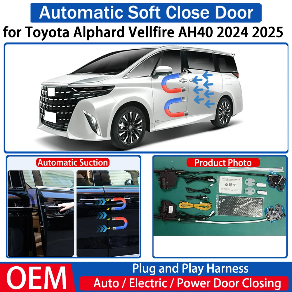 

for Toyota Alphard Vellfire AH40 2024 2025 Car OEM Automatic Soft Close Door Electric Suction Kit Auto Power Closing System