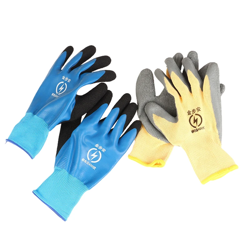 Guantes aislantes de goma para pantalla táctil, guantes industriales ultrafinos para electricista, resistentes al voltaje de 400V/1000V, 1 par