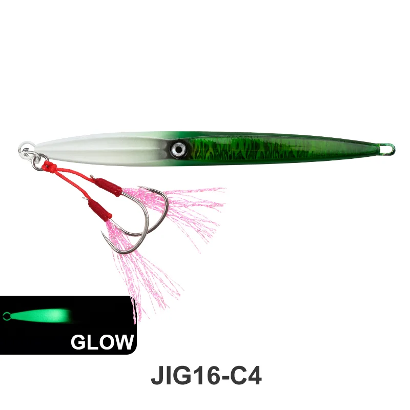 TEASER J16 40g-500g Metall Sinking Jigbiat Salzwasser Karpfen Hecht Peche Jig Spinner Köder Angeln Meer-brasse Jigging Köder mit Haken