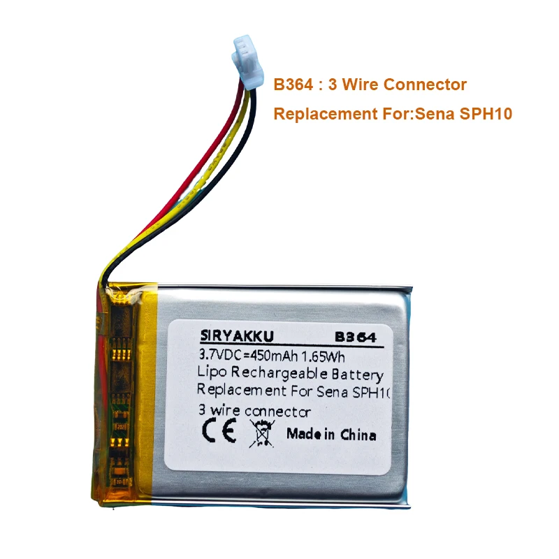 3.7V 450mAh Repair Battery Pack XK423040 For Sena Expand Boom NS10 Sena SPH10 Headphone Batteries