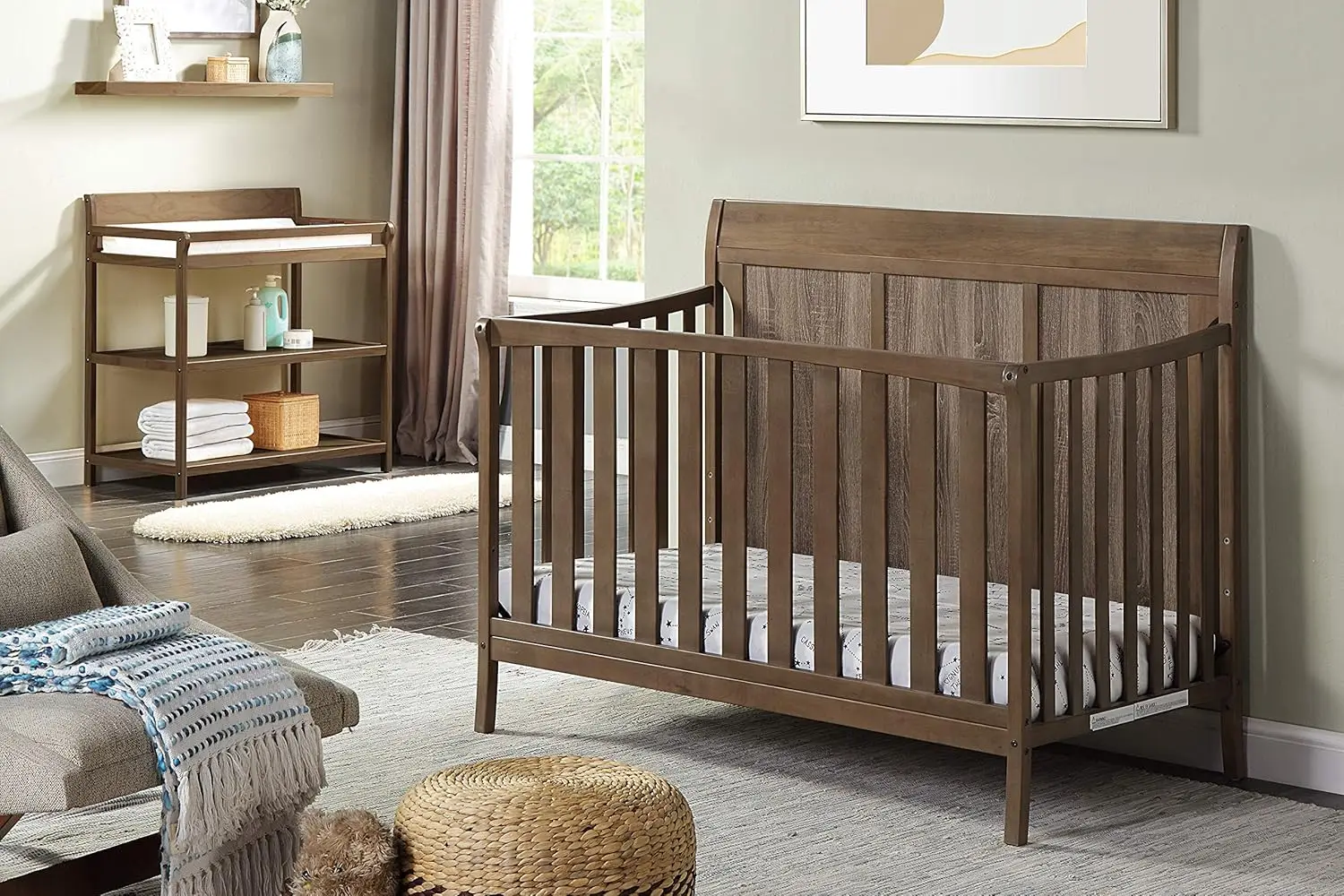 Suite Bebe Shailee 4-in-1 Convertible Crib in Brown Stone