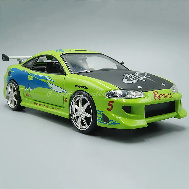 1:24 Diecast Car Model Toy Brian\'s Eclipse Miniature Vehicle Replica Collector Edition