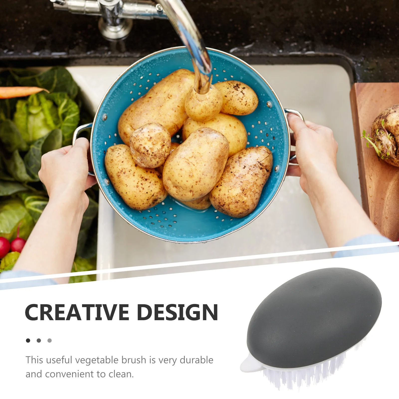 

2pcs Vegetable For Cleaning Fruits Vegetables Kitchen Scrubber Vegetable Cleaner Tool Plastic Produce Washer