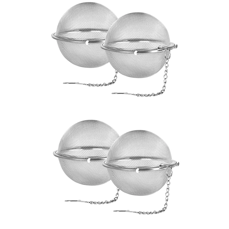 

4Pcs Stainless Steel Mesh Tea Ball Tea Strainers Tea Strainer Filters For Tea