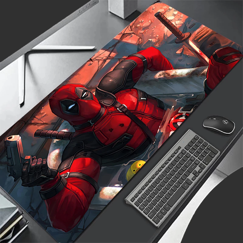 Large Gaming Mousepad Deadpool XXL Keyboard Pad Gamer Mouse Pad On The Table Speed Desk Mat 900x400 Waterproof Soft Mouse Mats