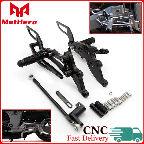 Foot Peg Rear Aluminum Adjustable Motorcycle Rearset Set Pedal Footrest Fit FOR Aprilia RS4 125 4T 2011 2012 2013 2014 2005 2016