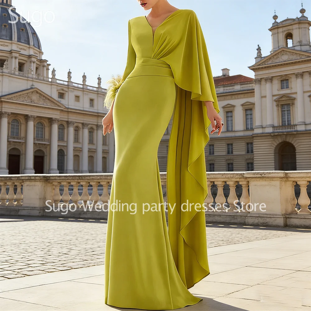 

Customized New In Elegant Long Mother of the Bride Dresses V-Neck Floor-Length Mermaid Wedding Guest Party Groom Dress 2026
